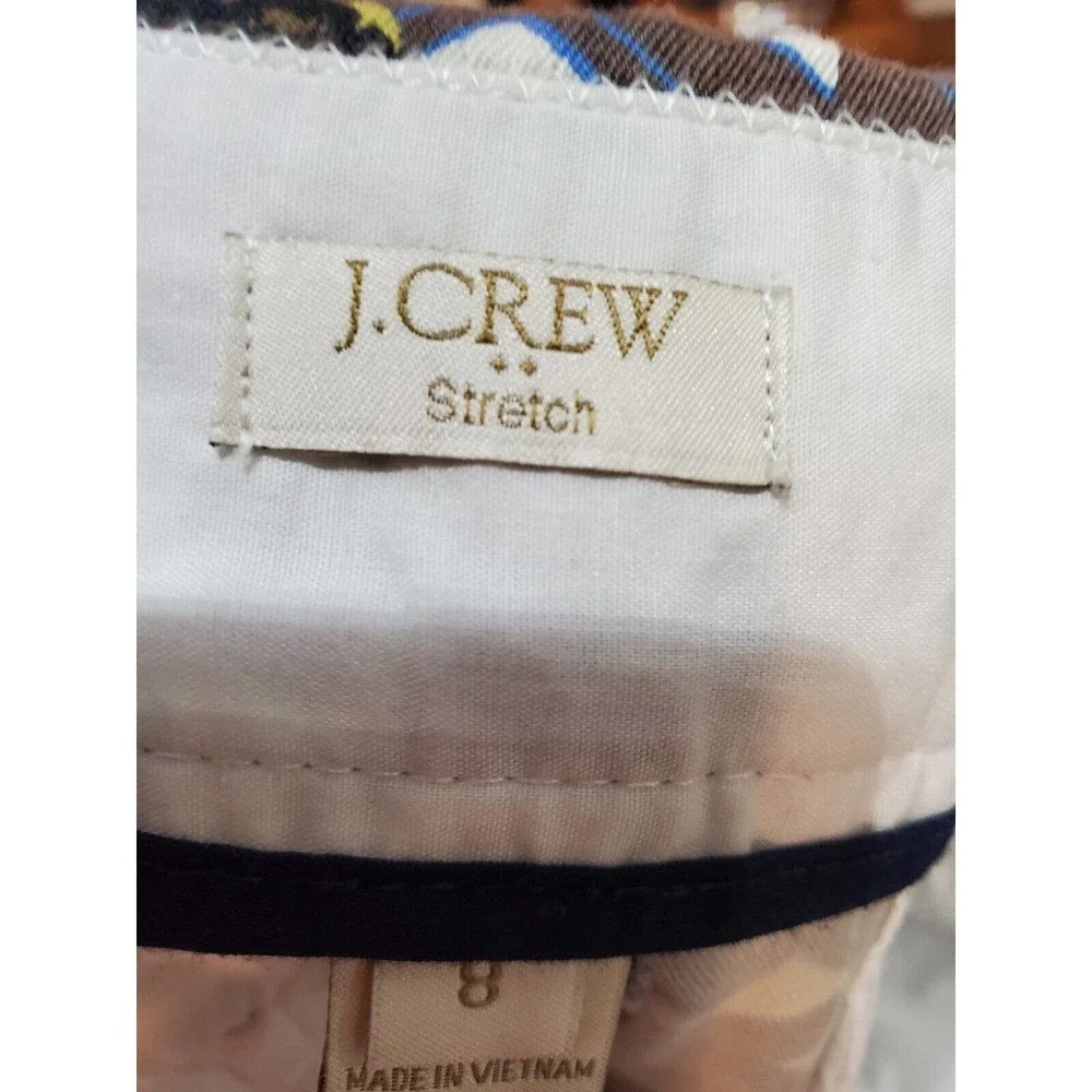 J.‎ Crew Women's Multicolor Polyester Mid Rise Casual Stretch Shorts Size 8
